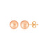 14K Rose Gold Ball Earrings with Linear Texture 