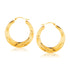 14k Yellow Gold Graduated Textured Hoop Earrings (1 inch Diameter) - earrings