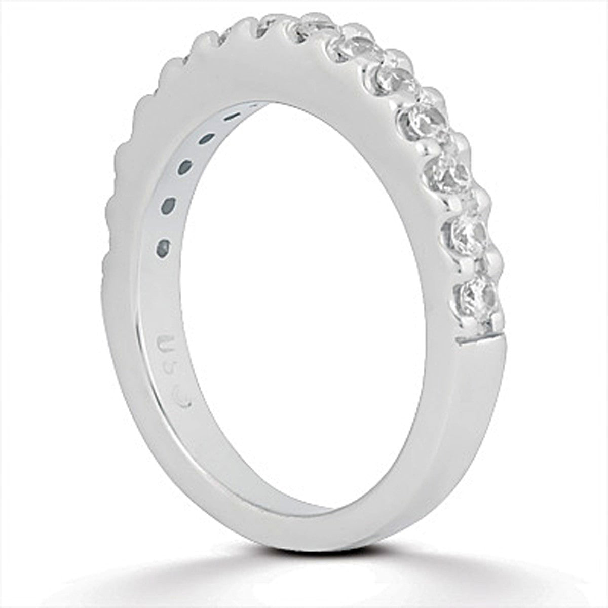 14k White Gold Shared Prong Diamond Wedding Ring Band by Bids.com