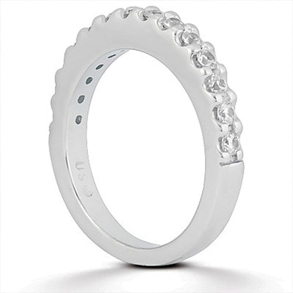 14k White Gold Shared Prong Diamond Wedding Ring Band by Bids.com