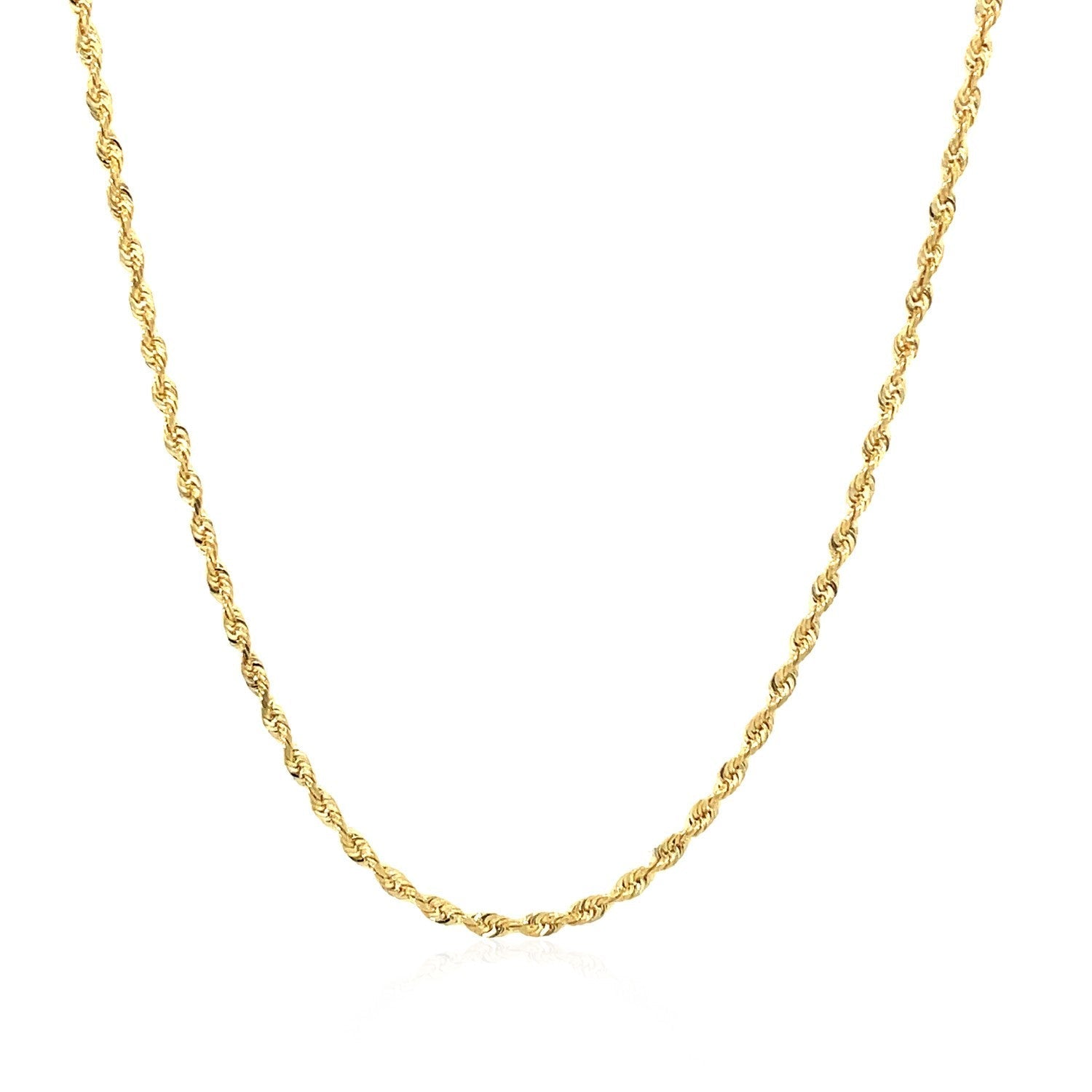14k Yellow Gold Solid Diamond Cut Rope Chain (1.60 mm) 
