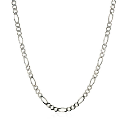 2.6mm 14k White Gold Solid Figaro Chain by Bids.com