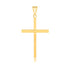 14k Yellow Gold Polished Flat Cross Pendant - necklaces