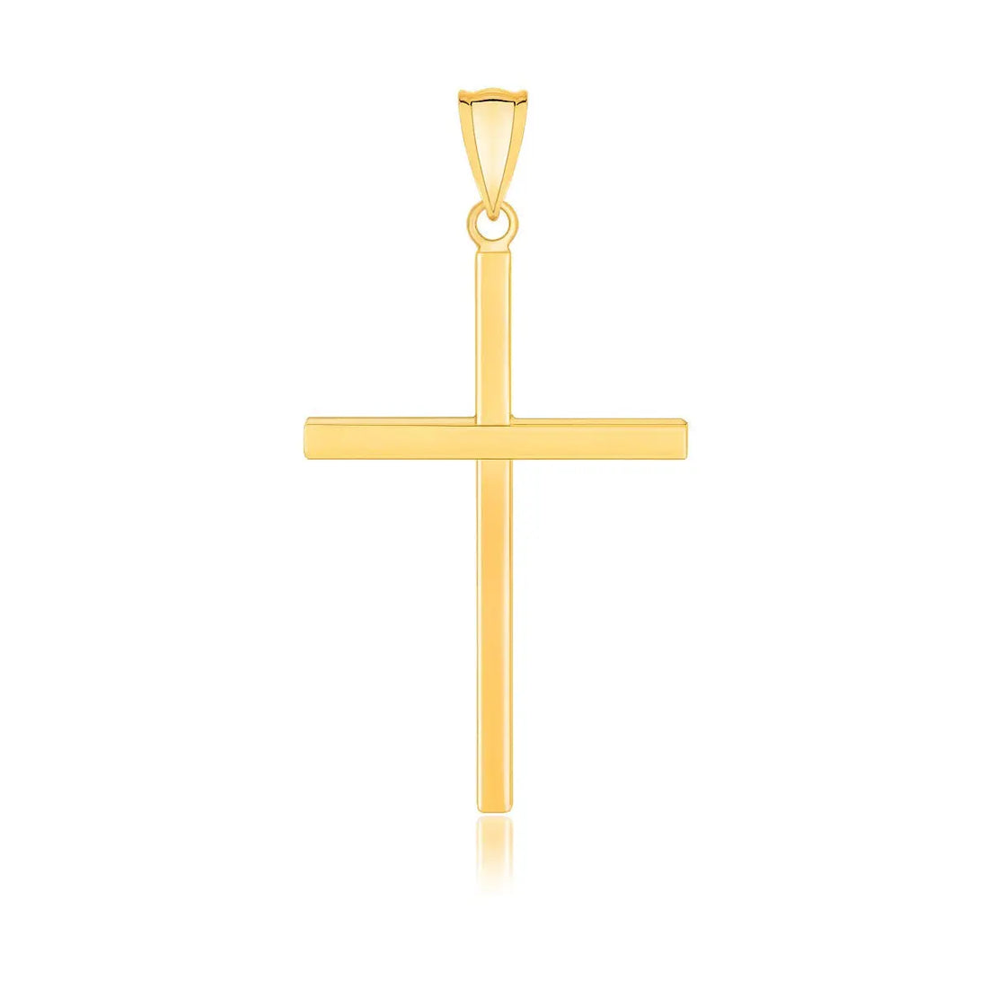 14k Yellow Gold Polished Flat Cross Pendant 