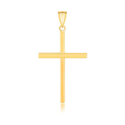 14k Yellow Gold Polished Flat Cross Pendant by Bids.com