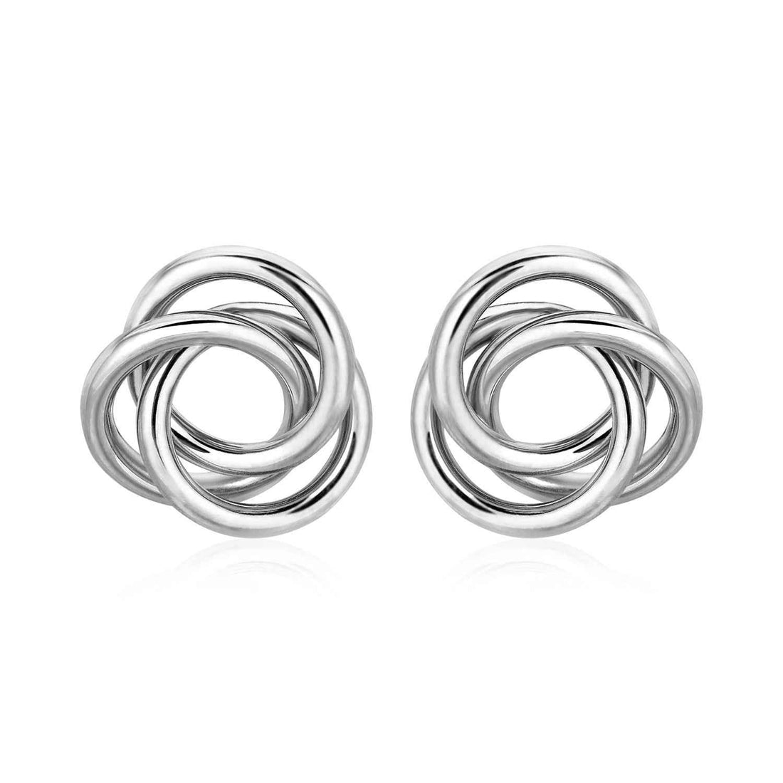 Polished Open Love Knot Earrings in Sterling Silver