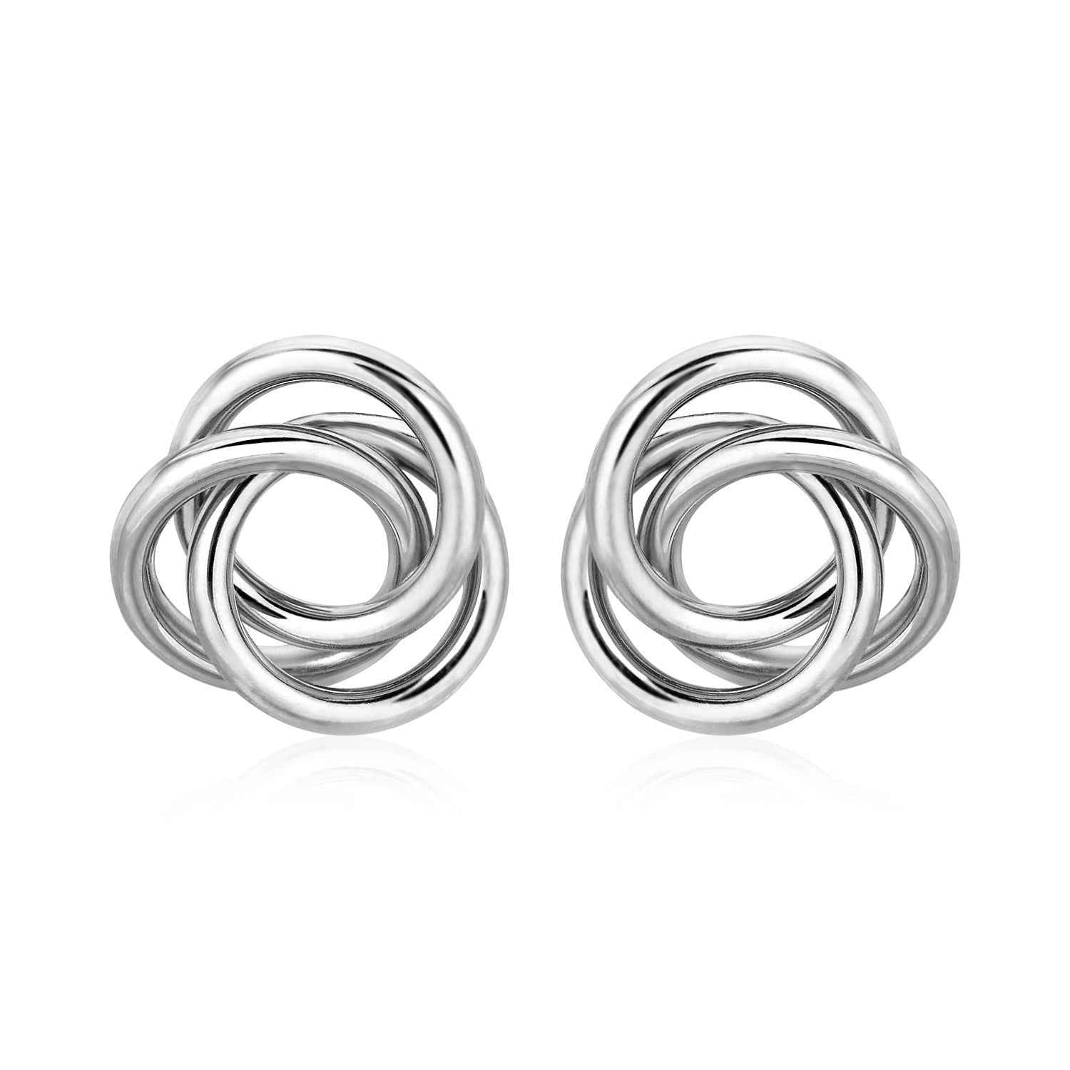 Polished Open Love Knot Earrings in Sterling Silver