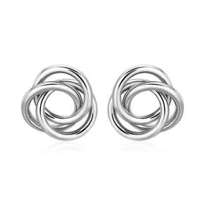 Polished Open Love Knot Earrings in Sterling Silver