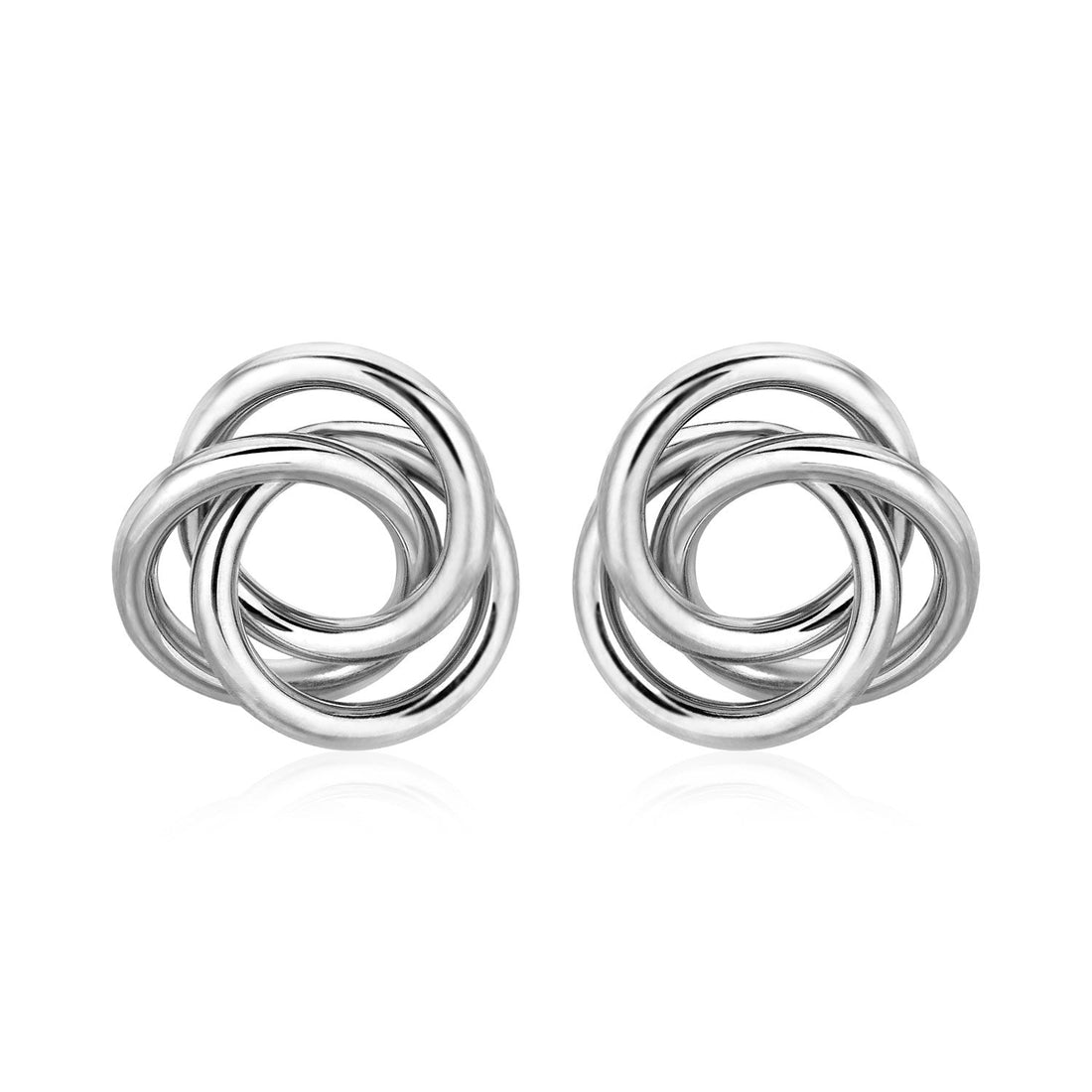 Polished Open Love Knot Earrings in Sterling Silver 