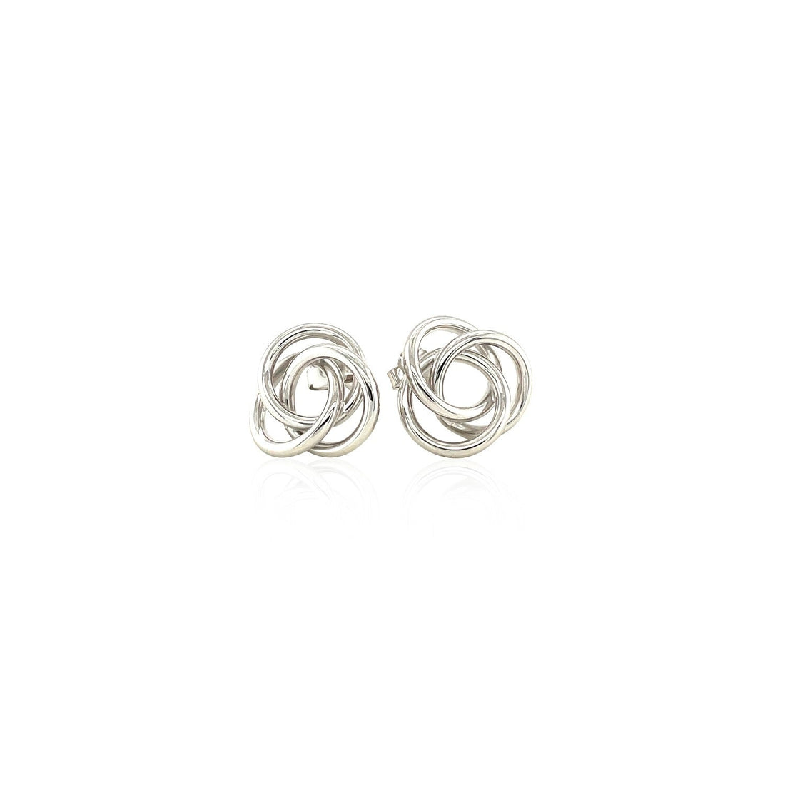 Polished Open Love Knot Earrings in Sterling Silver - DestGlow