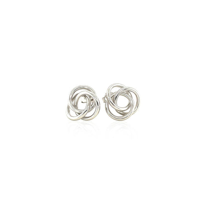 Polished Open Love Knot Earrings in Sterling Silver - DestGlow