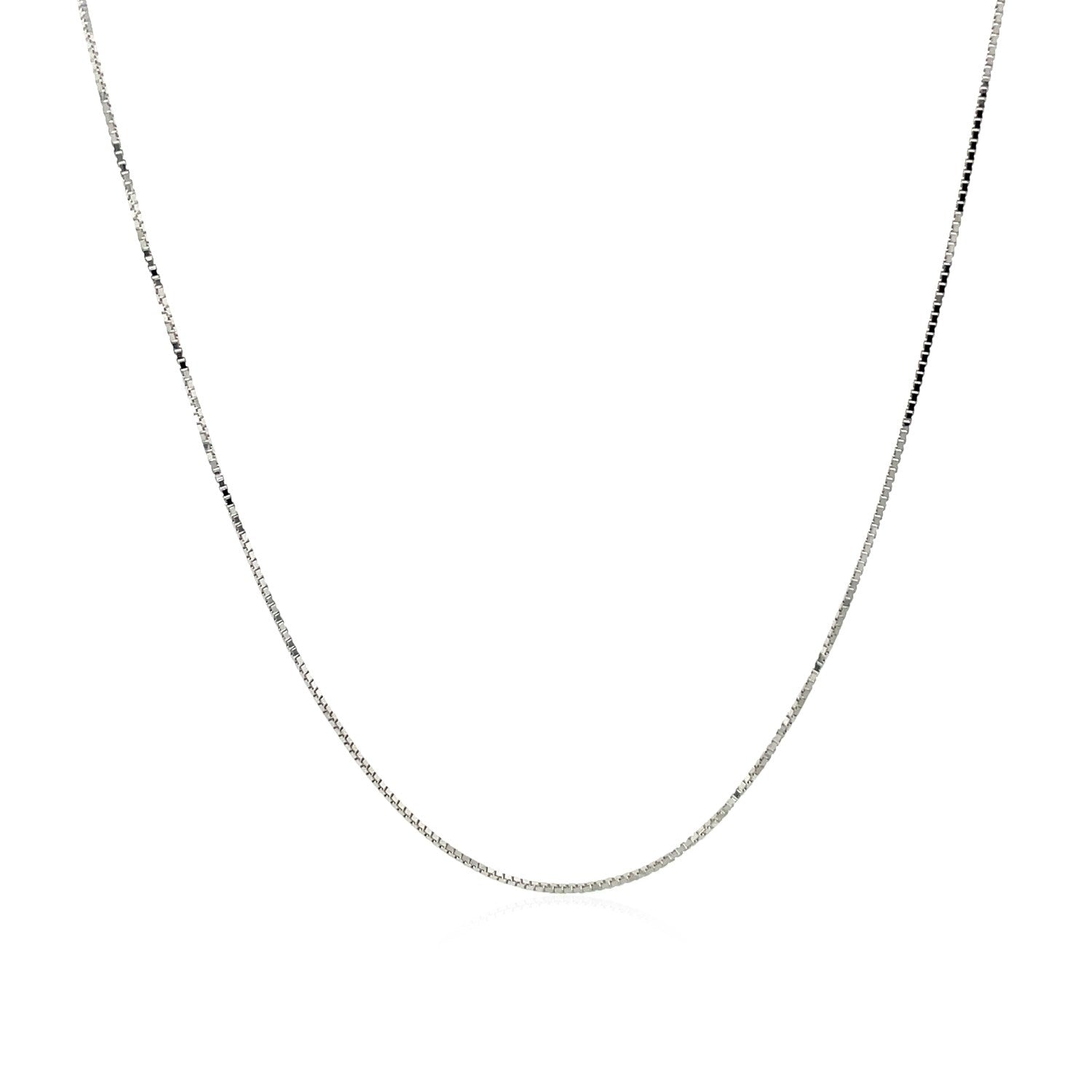 14k White Gold Adjustable Box Chain 0.6mm by Bids.com