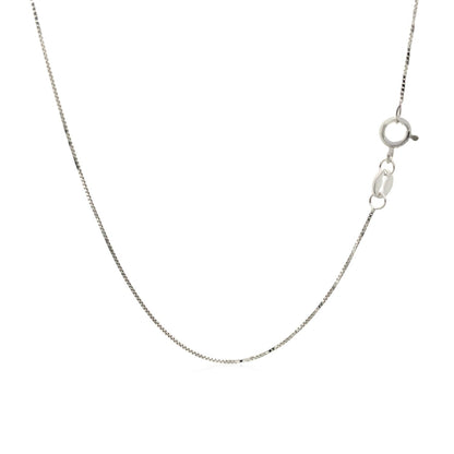14k White Gold Adjustable Box Chain 0.6mm by Bids.com