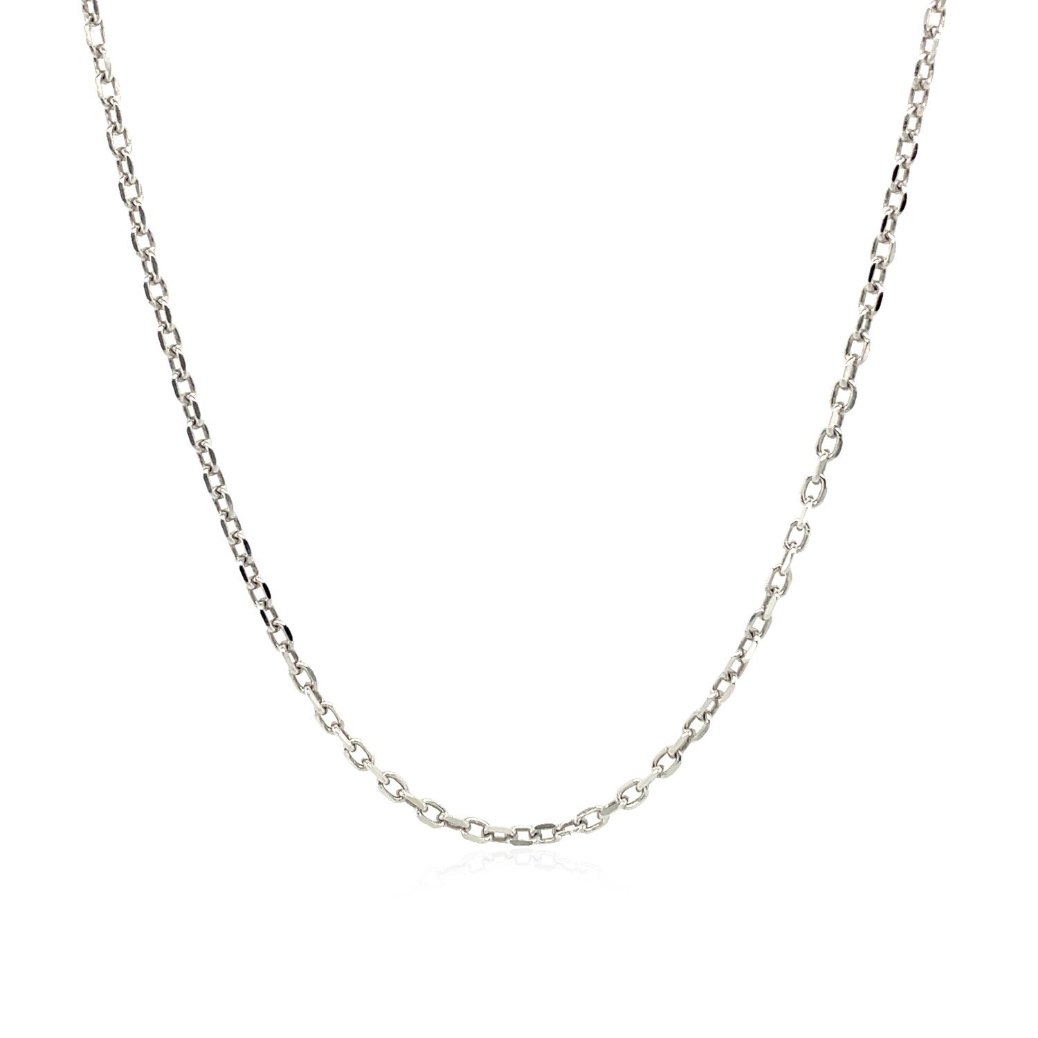Sterling Silver Rhodium Plated Cable Chain 1.5mm by Bids.com