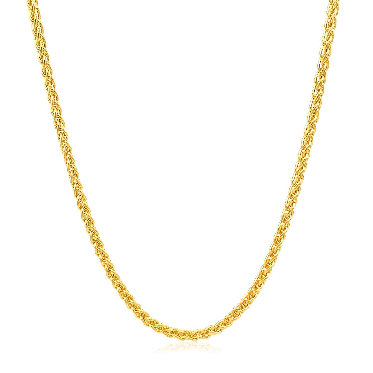 2.1mm 14k Yellow Gold Round Wheat Chain by Bids.com