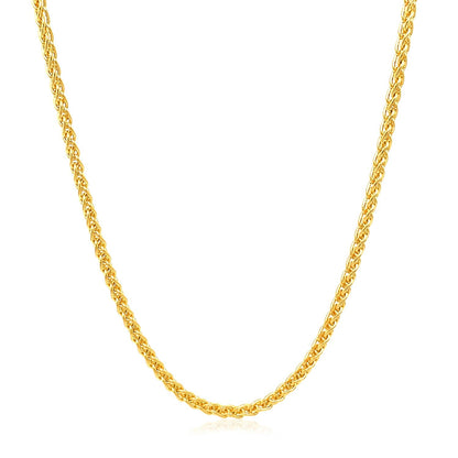 2.1mm 14k Yellow Gold Round Wheat Chain by Bids.com