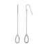 Textured Pear Shaped Long Drop Earrings in 14k White Gold - DestGlow