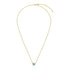 14k Yellow Gold 17 inch Necklace with Round Blue Topaz 