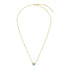 14k Yellow Gold 17 inch Necklace with Round Blue Topaz - necklaces