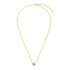 14k Yellow Gold 17 inch Necklace with Round Blue Topaz by Avera Group