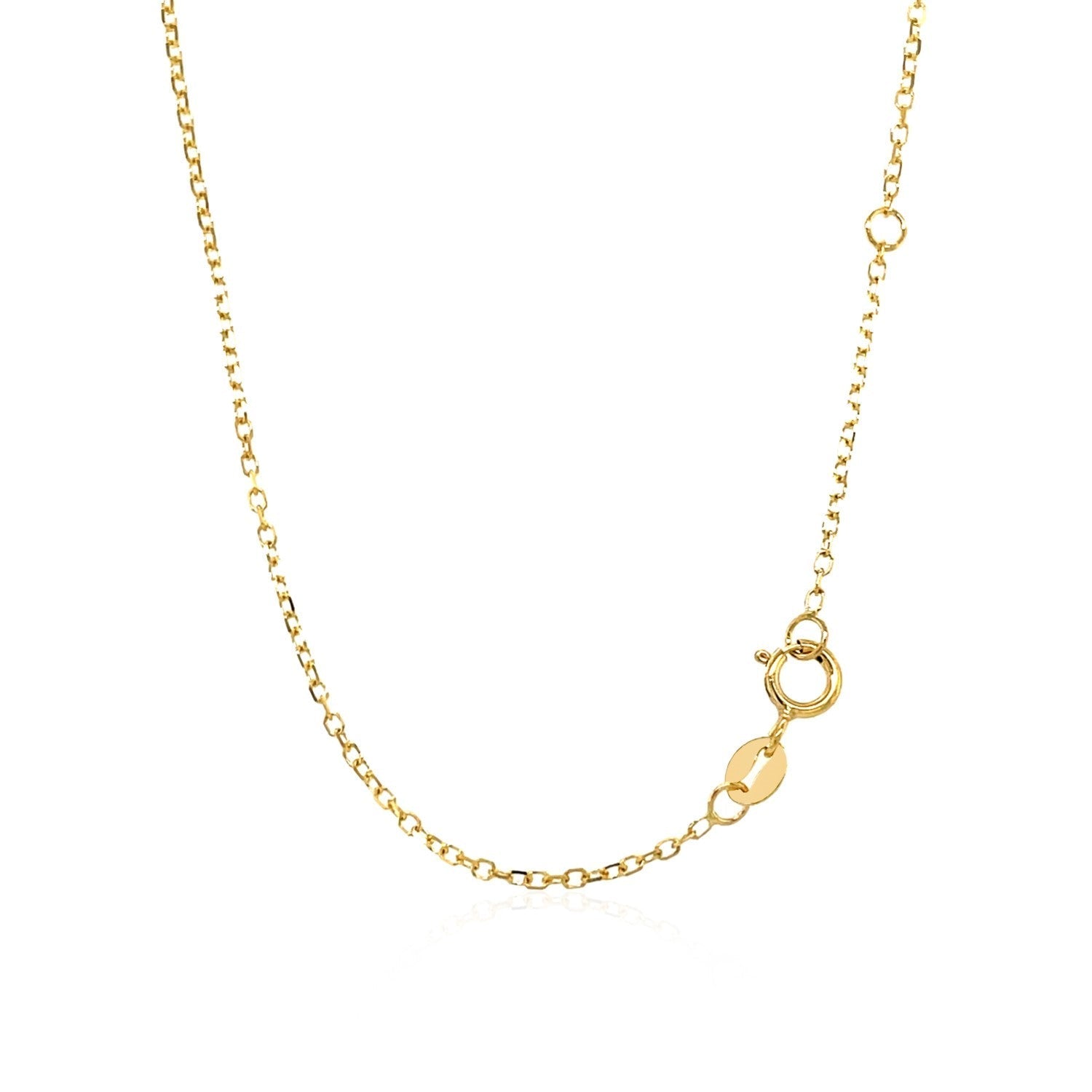 14k Yellow Gold 17 inch Necklace with Round Blue Topaz  DestGlow