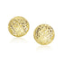 14k Yellow Gold Puff Round Earrings with Diamond Cuts(11mm) 