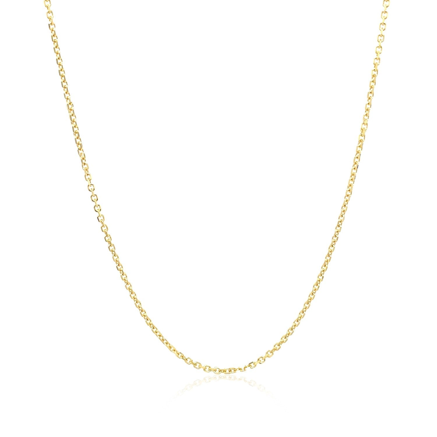 14k Yellow Gold Diamond Cut Cable Link Chain 1.1mm - DestGlow