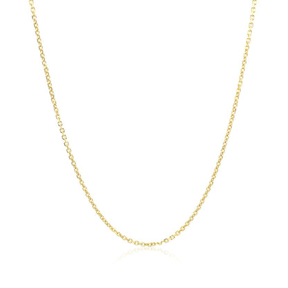14k Yellow Gold Diamond Cut Cable Link Chain 1.1mm - DestGlow