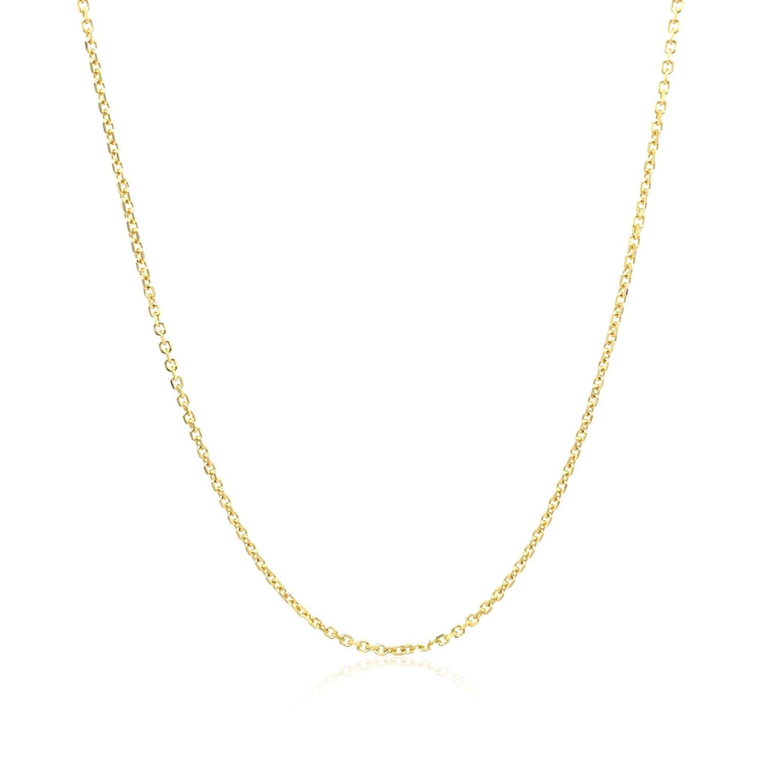 14k Yellow Gold Diamond Cut Cable Link Chain (1.10 mm) 