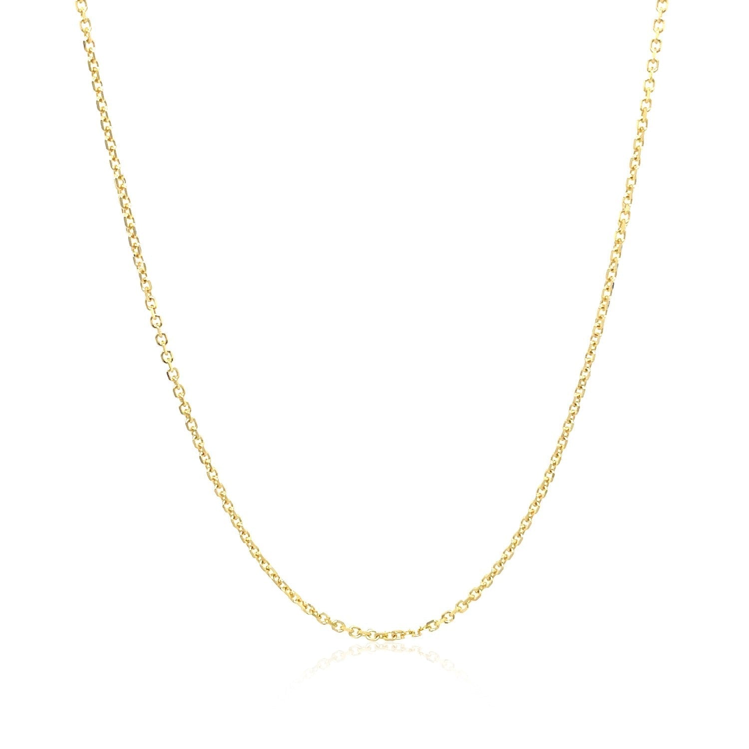 14k Yellow Gold Diamond Cut Cable Link Chain 1.1mm 