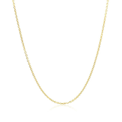 14k Yellow Gold Diamond Cut Cable Link Chain 1.1mm 