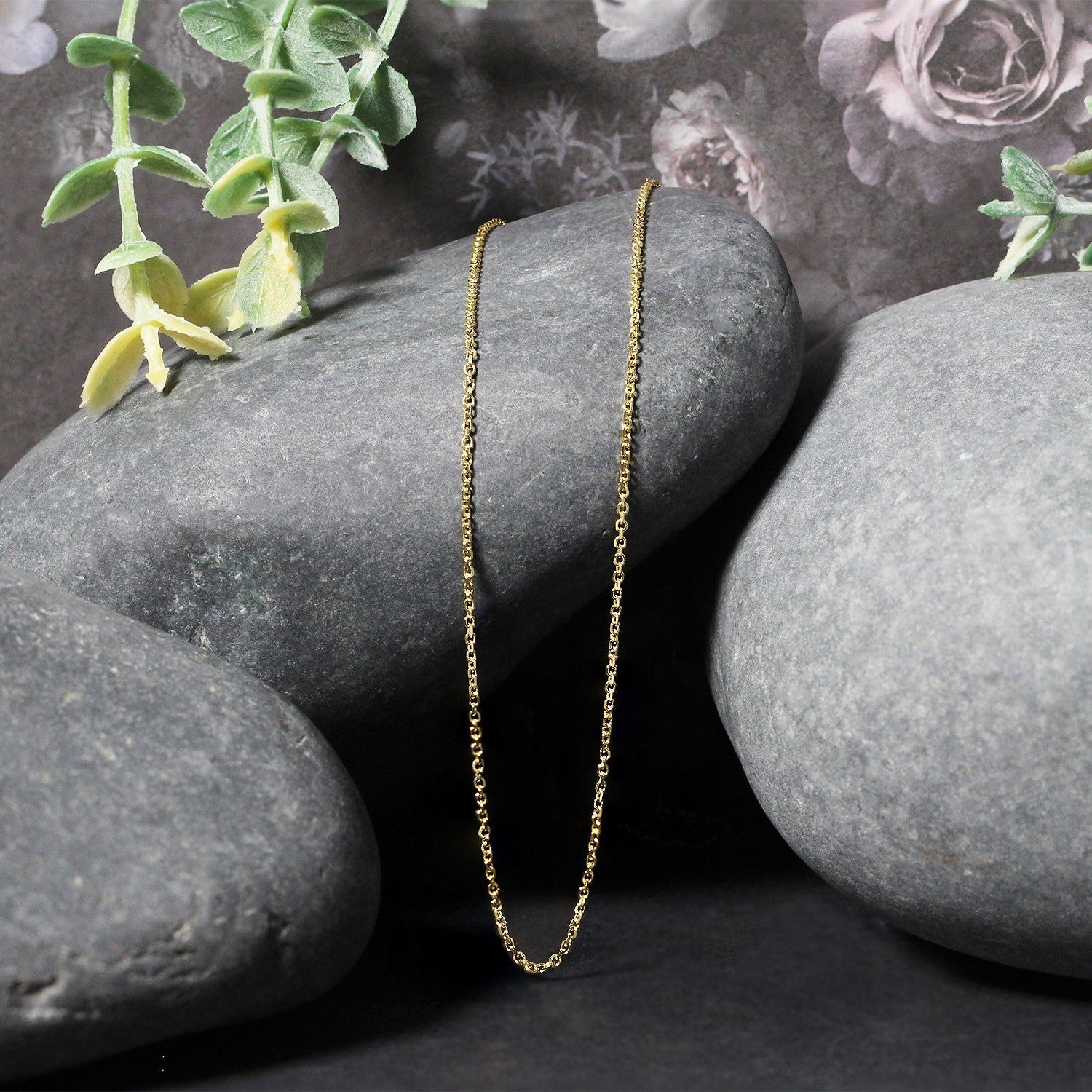 14k Yellow Gold Diamond Cut Cable Link Chain 1.1mm by Bids.com