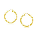 14k Yellow Gold Polished Hoop Earrings (4x25mm) - earrings