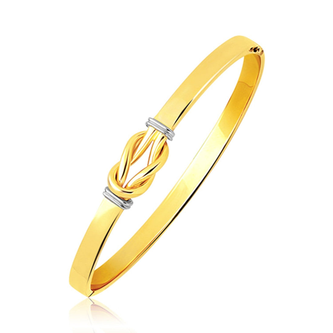 Intertwined Knot Slip On Bangle in 14k Two-Tone Gold (5.0mm) by Bids.com