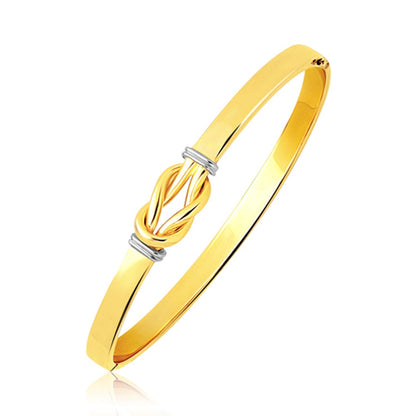 Intertwined Knot Slip On Bangle in 14k Two-Tone Gold (5.0mm) by Bids.com