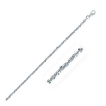 Rhodium Plated 2.2mm Sterling Silver Sparkle Style Chain - DestGlow