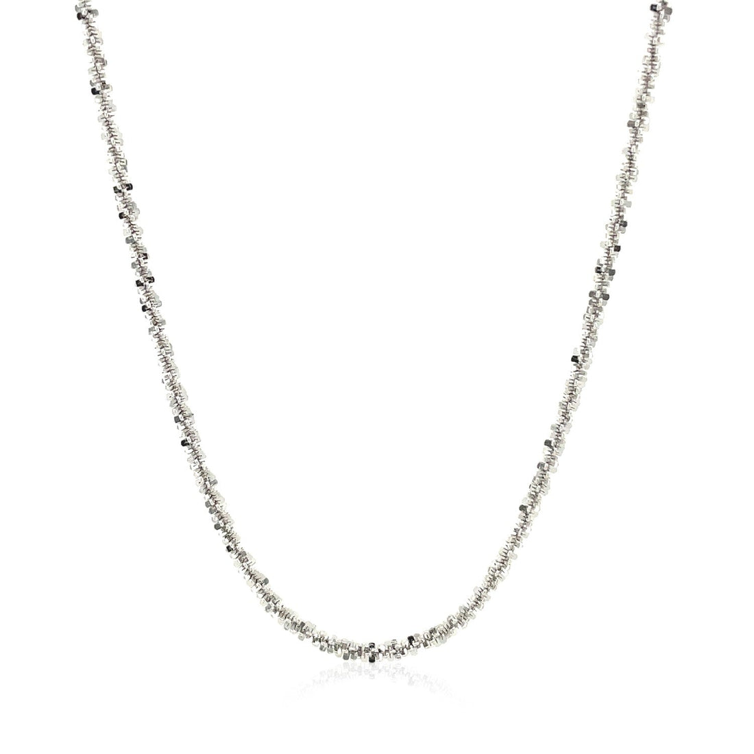Rhodium Plated 2.2mm Sterling Silver Sparkle Style Chain (2.20 mm) - DestGlow