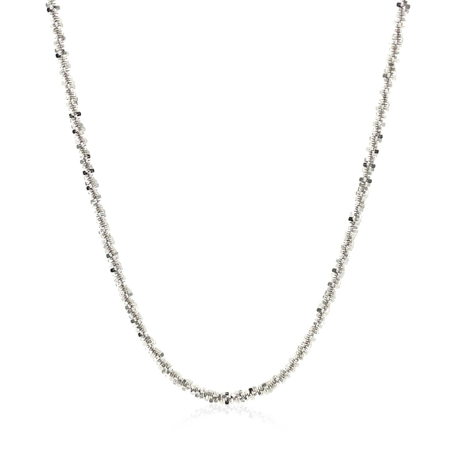 Rhodium Plated 2.2mm Sterling Silver Sparkle Style Chain (2.20 mm) - DestGlow