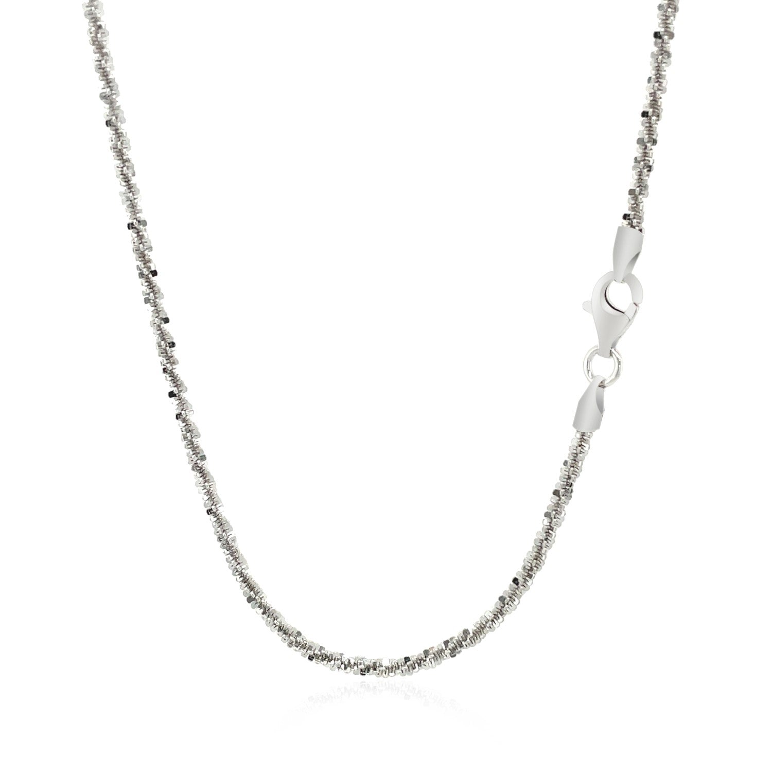 Rhodium Plated 2.2mm Sterling Silver Sparkle Style Chain (2.20 mm) - DestGlow