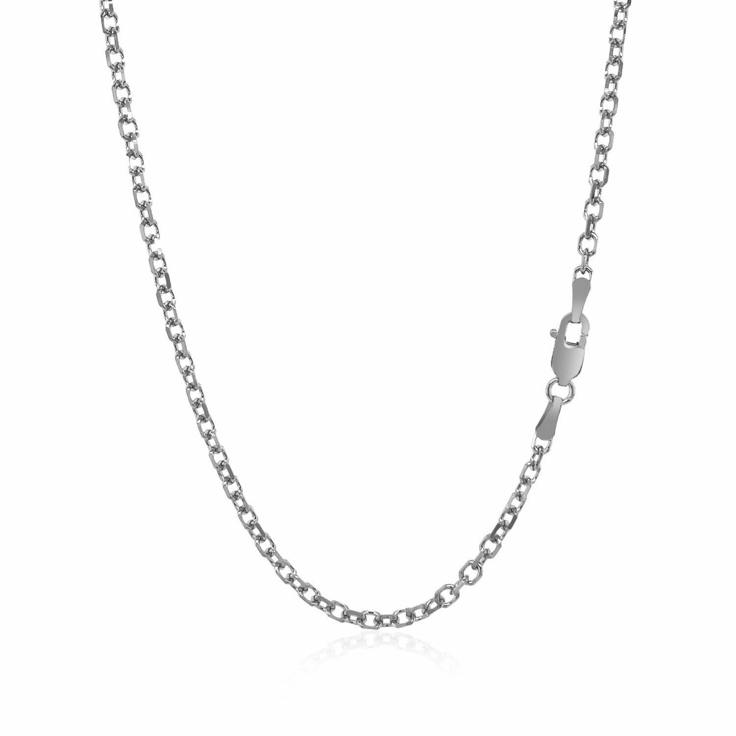 2.3mm 14k White Gold Diamond Cut Cable Link Chain by Bids.com