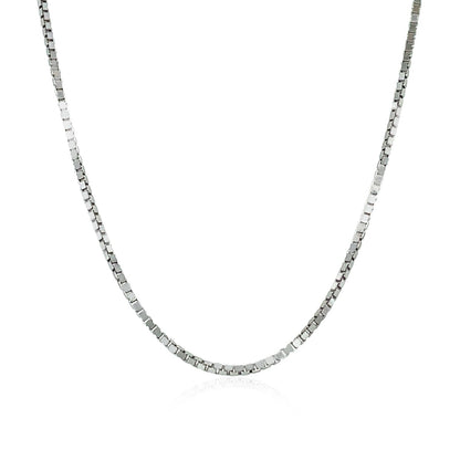 14k White Gold Classic Box Chain 1.1mm by Bids.com
