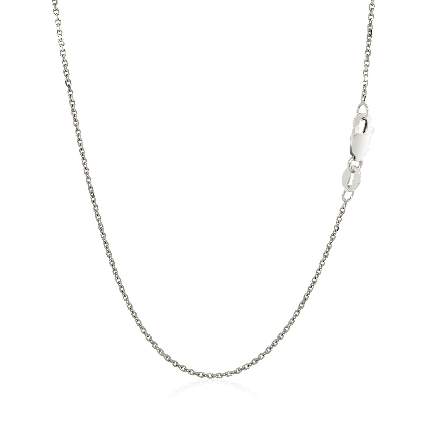 18k White Gold Cable Chain 1.1mm by Bids.com