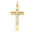 14k Two Tone Gold Cross Pendant - necklaces