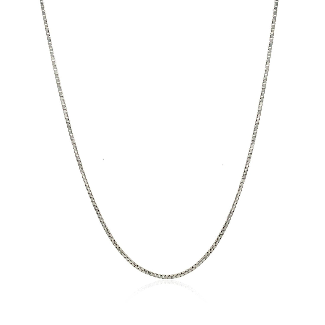 14k White Gold Classic Box Chain (0.85 mm) 