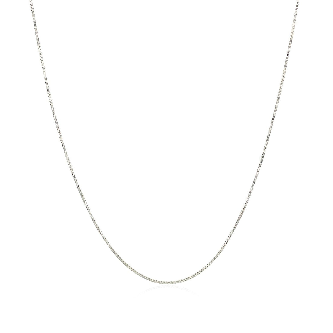 10k White Gold Classic Box Chain 0.45mm - DestGlow