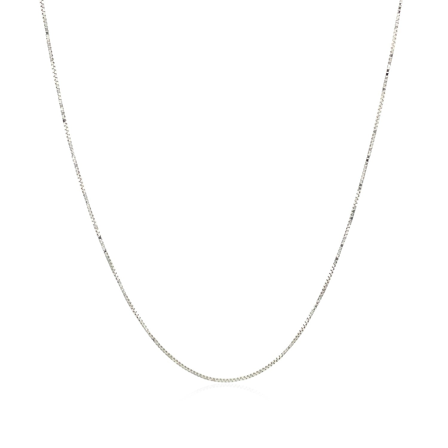 10k White Gold Classic Box Chain 0.45mm  DestGlow