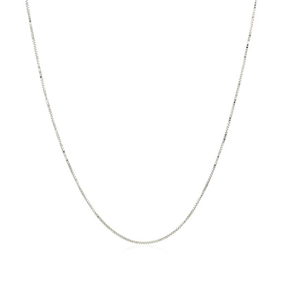 10k White Gold Classic Box Chain 0.45mm  DestGlow