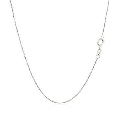 10k White Gold Classic Box Chain 0.45mm  DestGlow