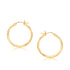 14k Yellow Gold Slender Hoop Earring with Diamond-Cut Finish (25mm Diameter) - earrings
