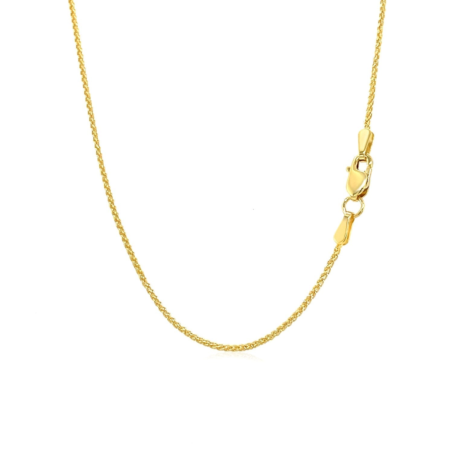 14k Yellow Gold Round Wheat Chain 1.0mm by Bids.com